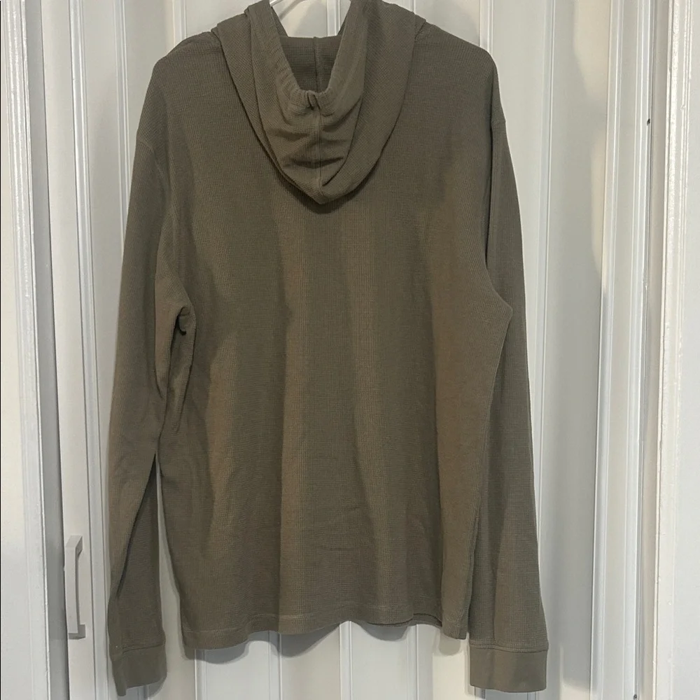 Hurley - Thermal Waffle Knit Men's Hoodie, Size XL - Olive Green - Picture 2 of 7